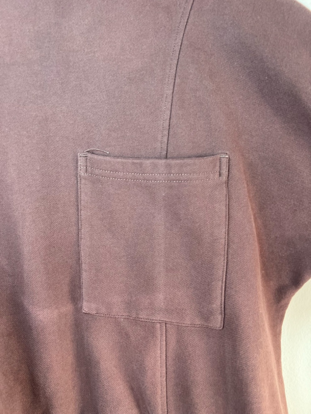 Nap Oversized Mock Neck Sweatshirt Brown Pullover High-Low Pocket Loungewear Sm - Picture 5 of 15